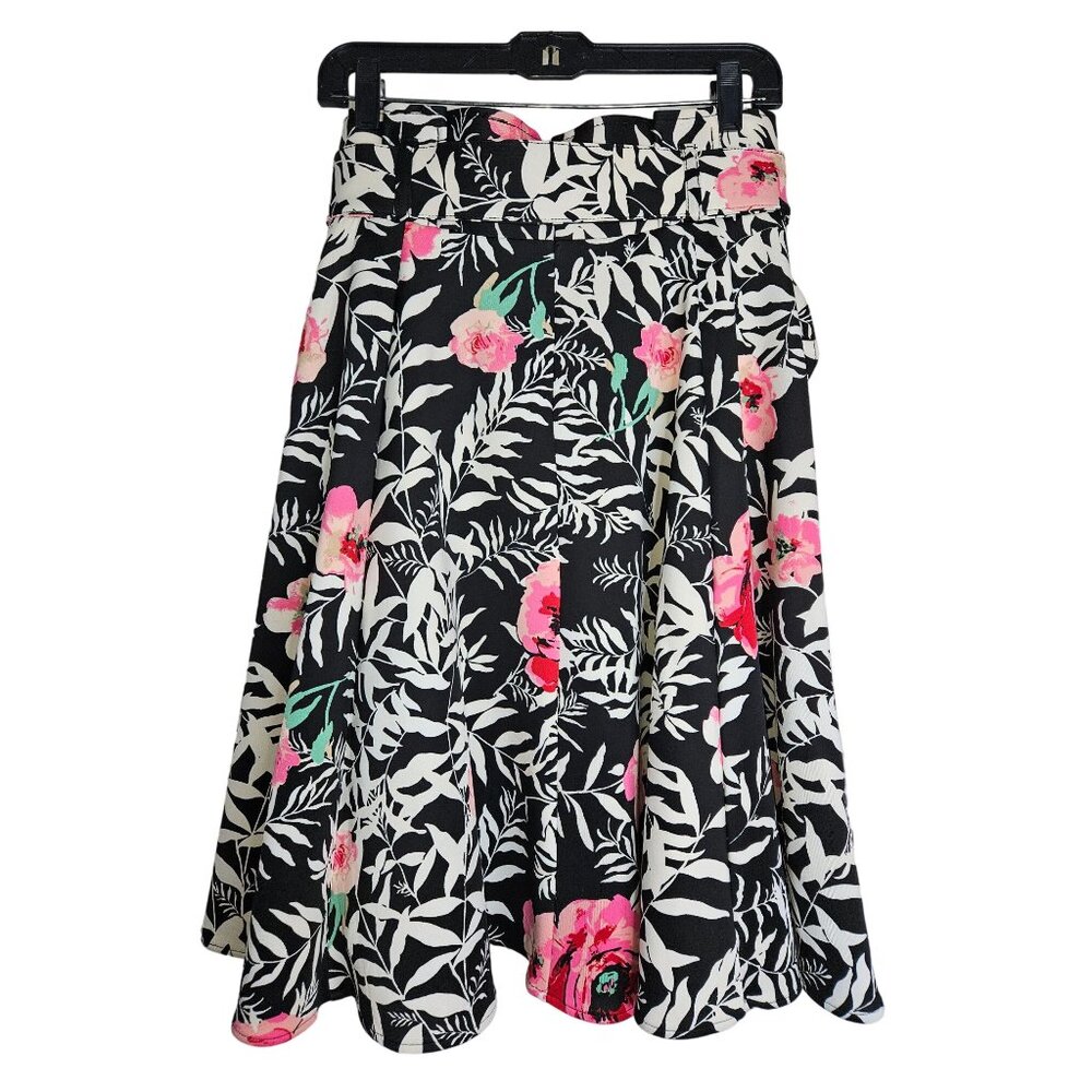7th Avenue Design Studio Pink Floral Lined A Line Midi Skirt Women 6 - Picture 2 of 10